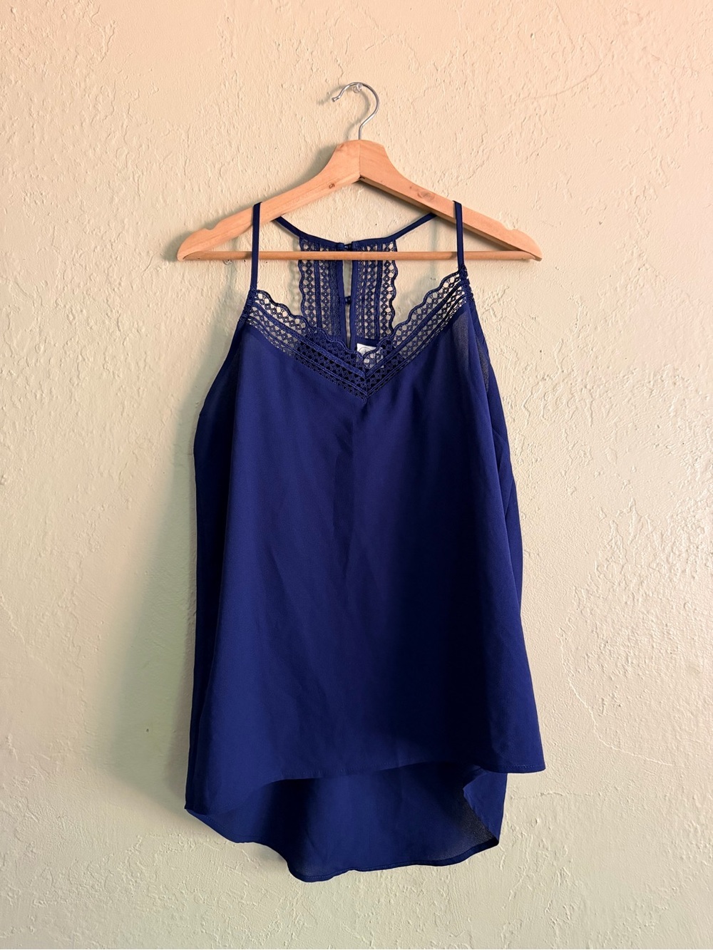 Papermoon Navy Blue Lace Trim Cami Tank Top